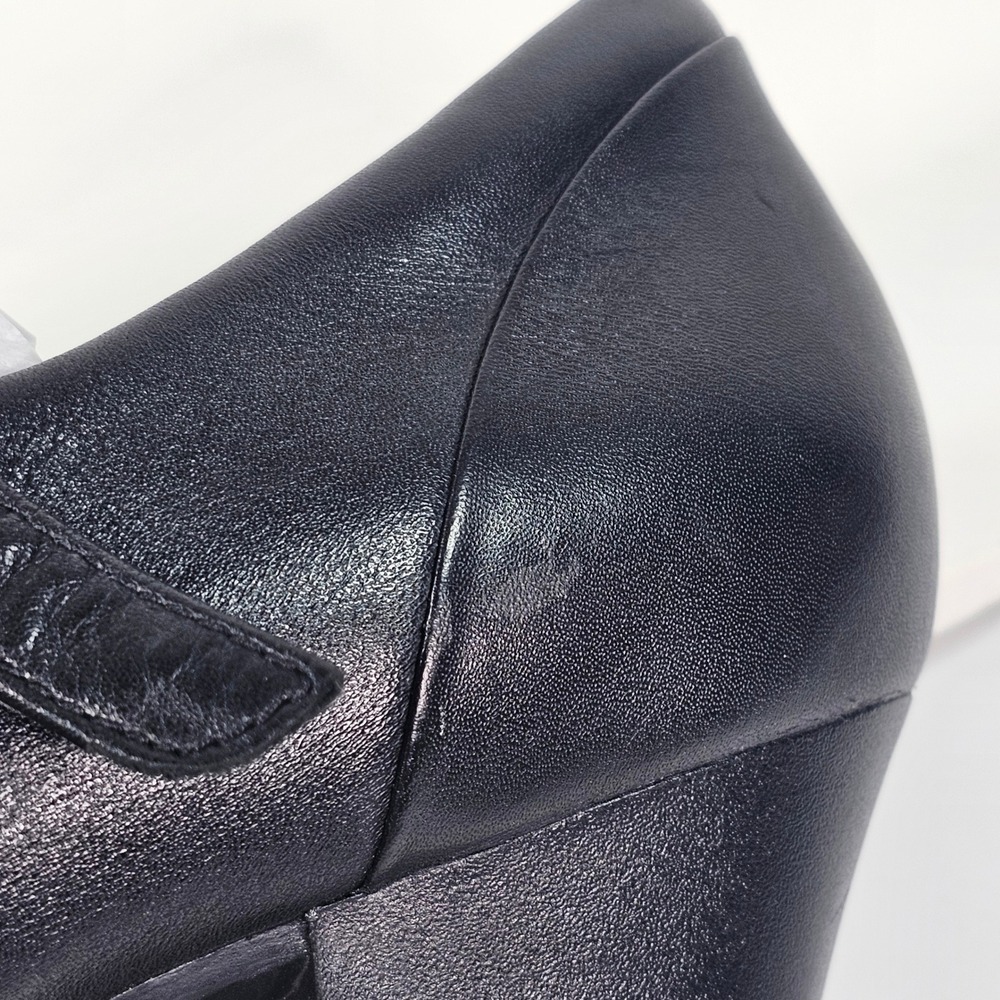 Clarks Garnit Tianna Black Leather Mary Jane Pumps Block Heel Cap Toe Shoes 8M - Picture 7 of 8